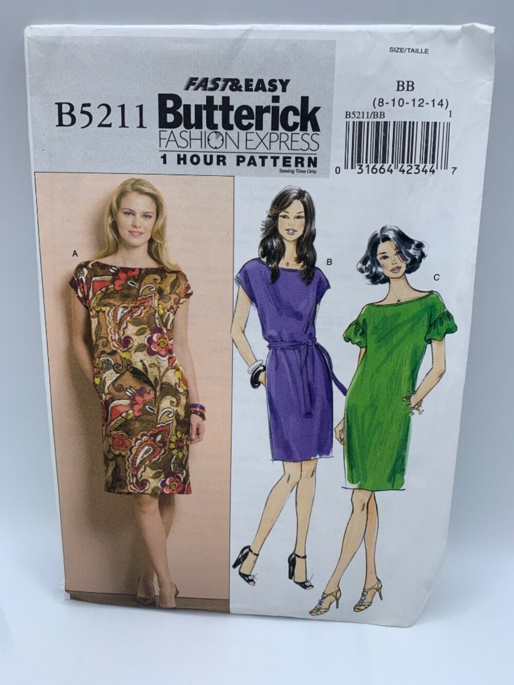 Butterick Misses Dress Sewing Pattern Sz 8-14 B5211 - uncut
